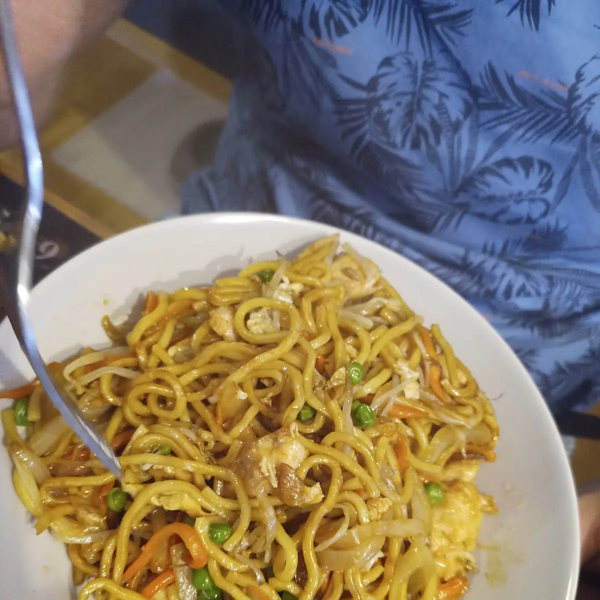 Gebratene Nudeln Mit Hühnerfleisch