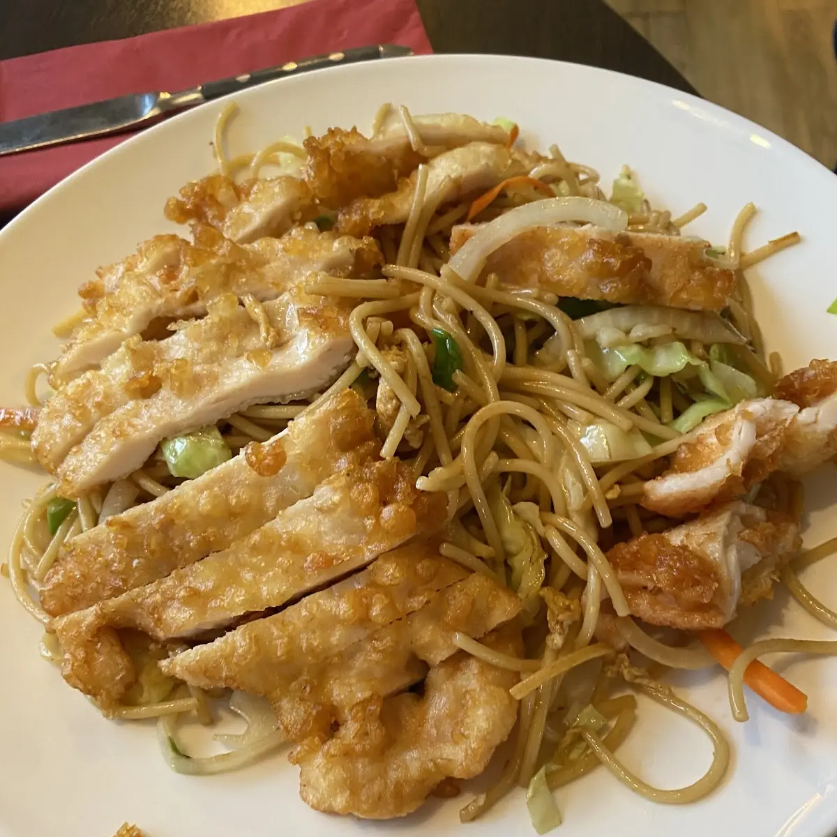 Fried Chicken and Noodles