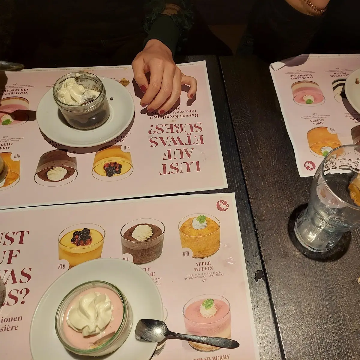Brownie Apple Muffin & Strawberry Cheesecake