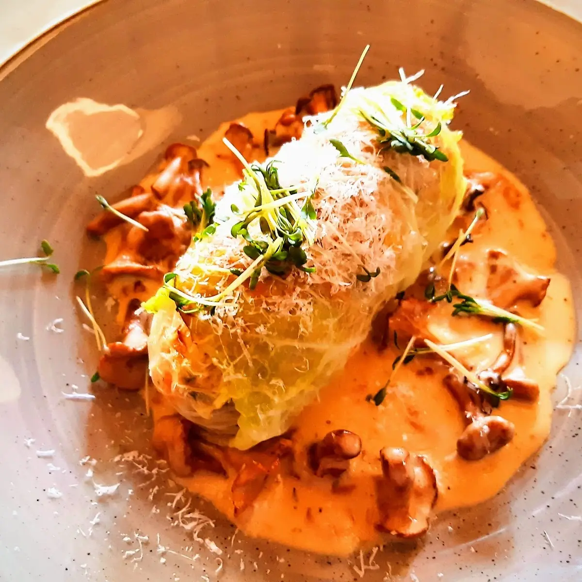 Kohlroulade Mit Dinkelreis Und Eierschwammerl