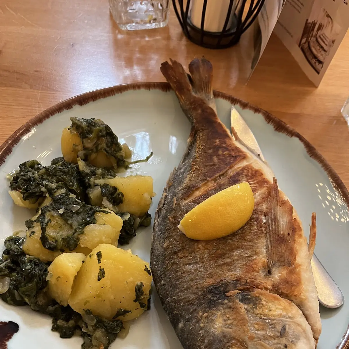 Goldbrasse Mit Blattspinat Und Kartoffeln