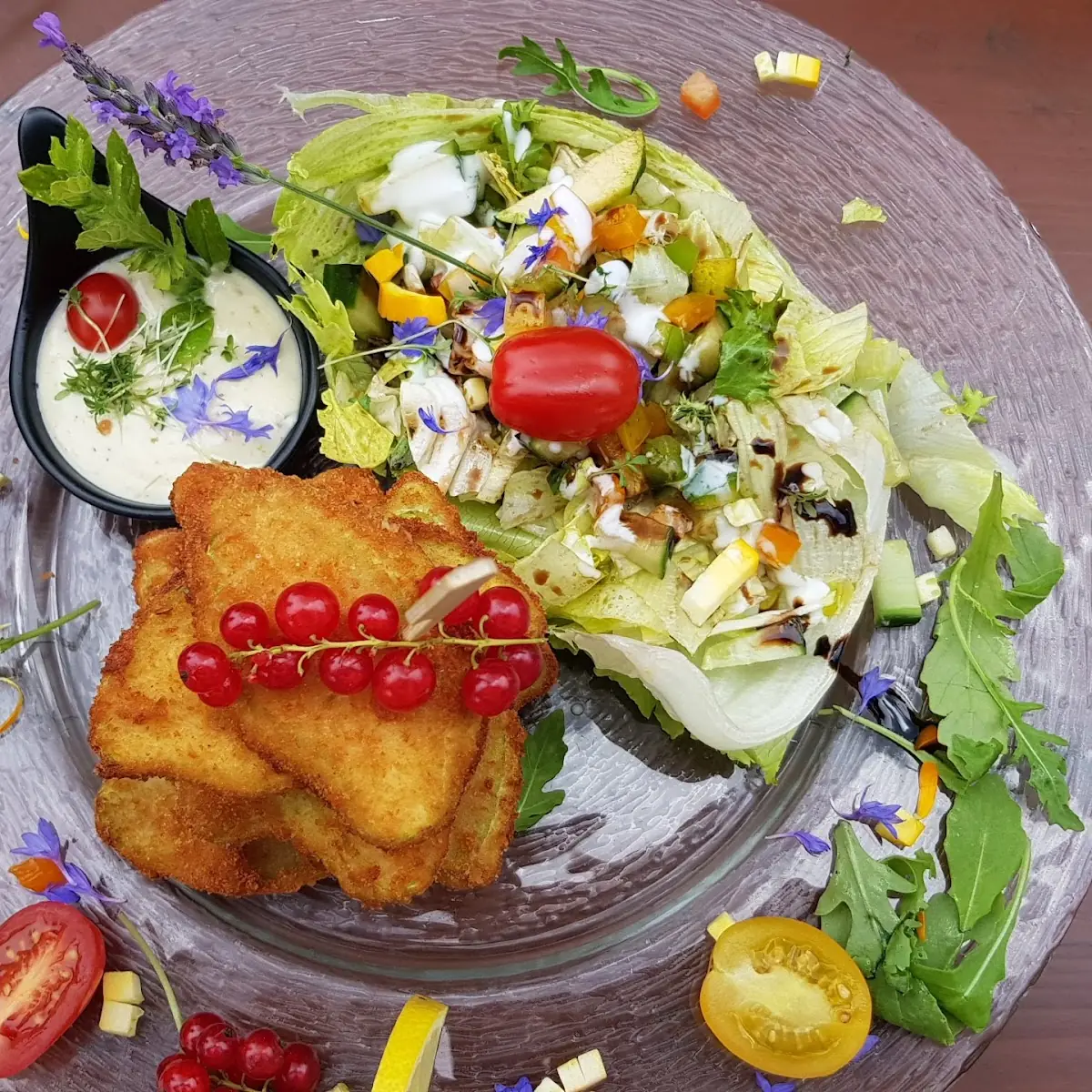 Fried Pumpkin with Salad
