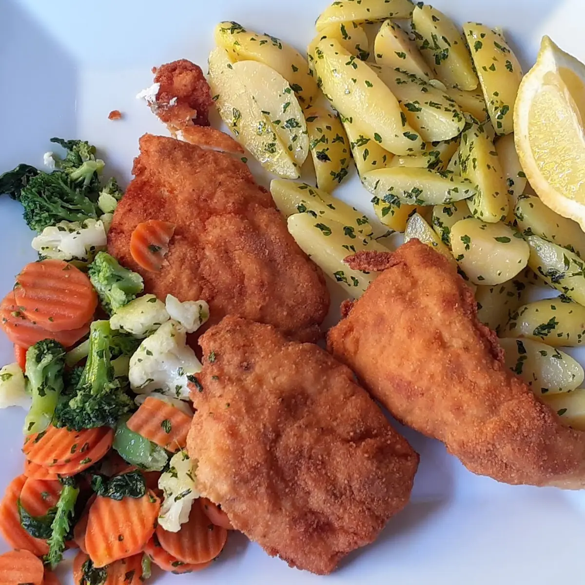 Lachs Paniert Mit Gemüse