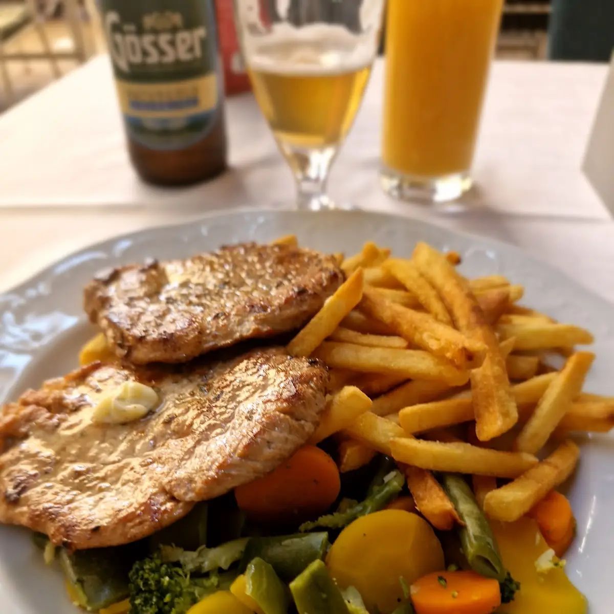 Barbekue Kotlety Hranolky Zelenina