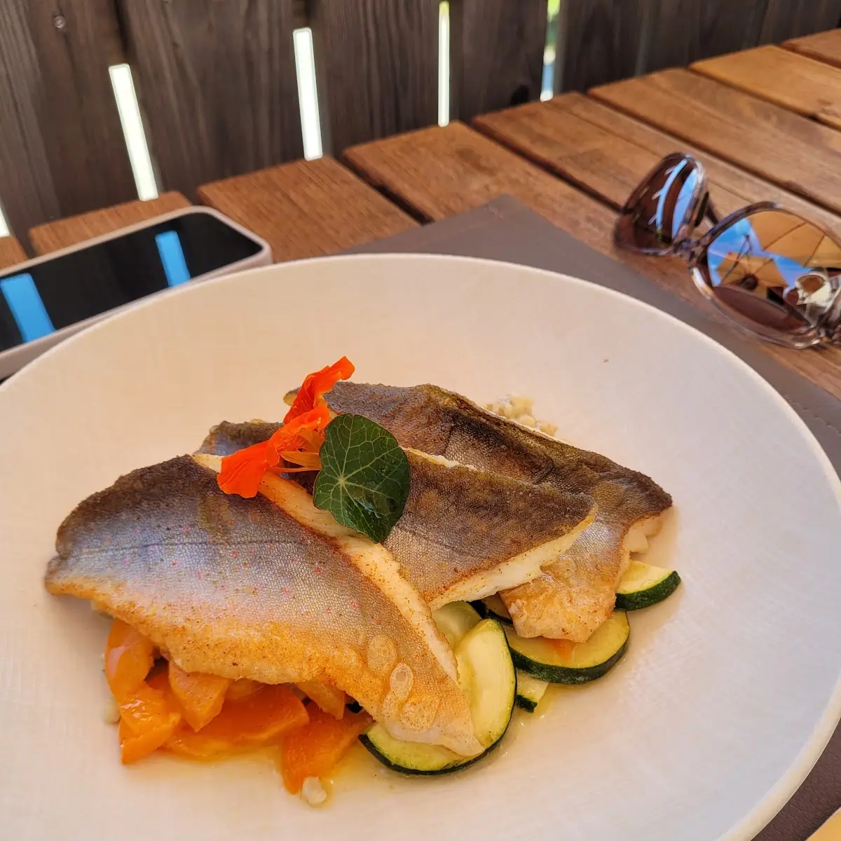 Gebiergssaibling Mit Gemüse Und Risotto