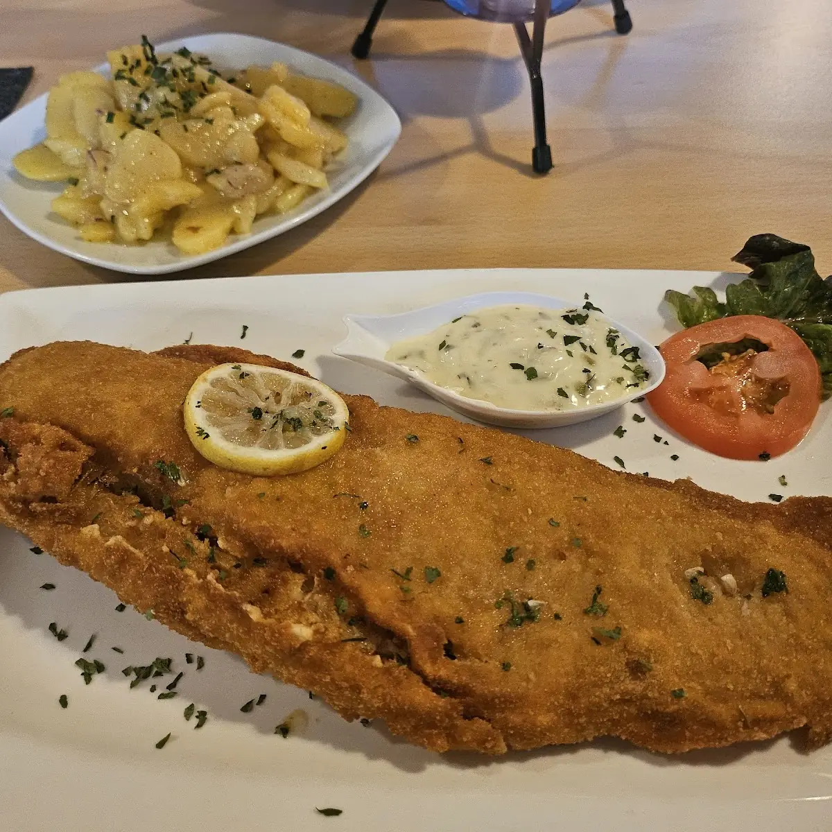 Gebackener Fisch Mit Kartoffelsalat