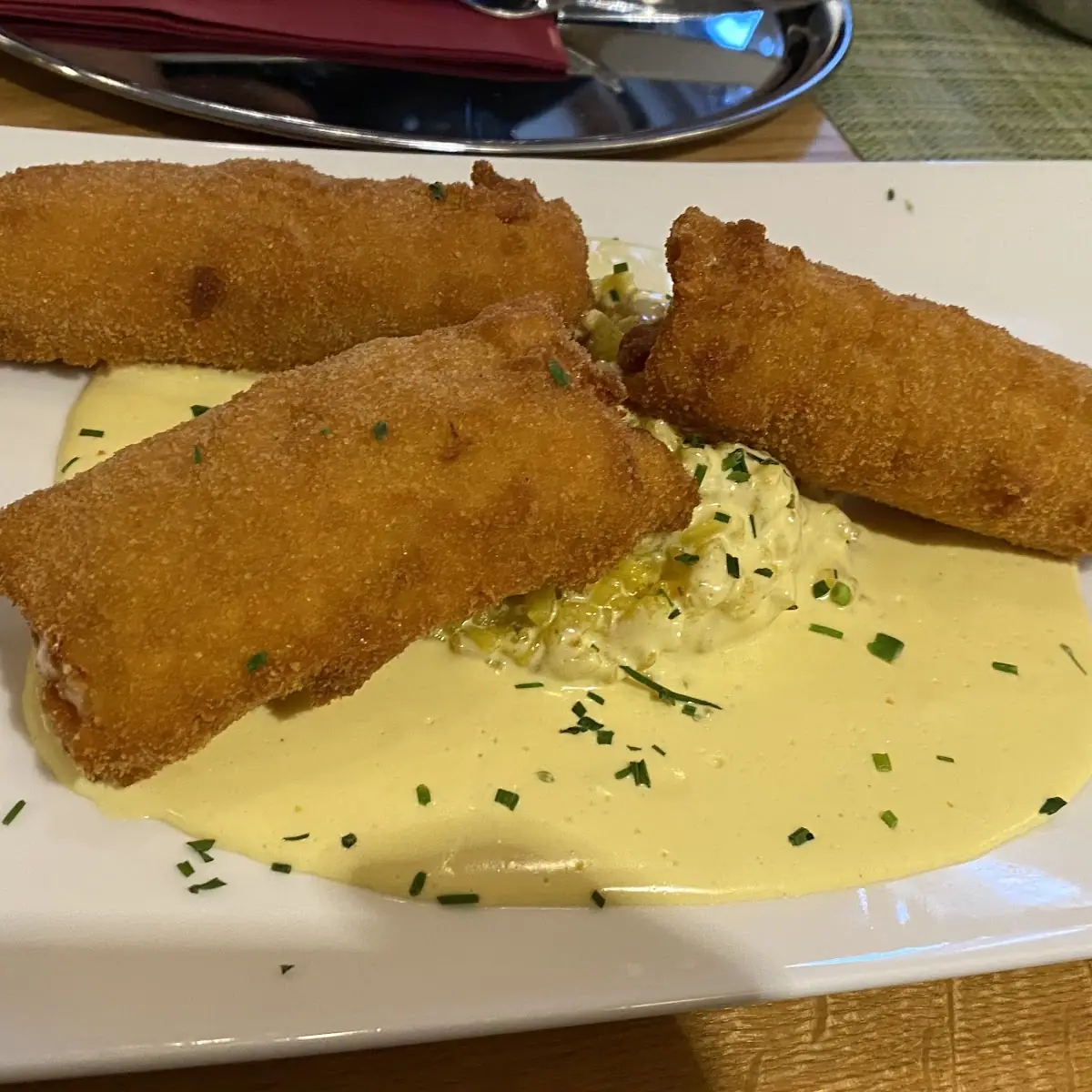Asparagus Cordon Blue with Hollandaise Sauce and Risotto