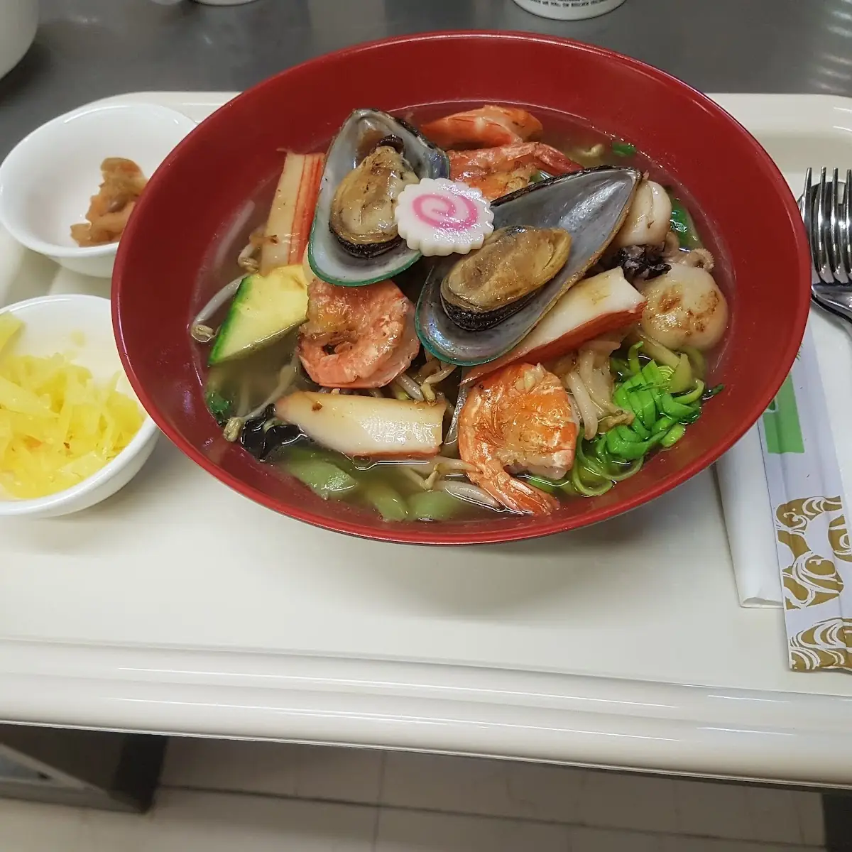 Japanische Ramen Suppe Mit Meeresfrüchte