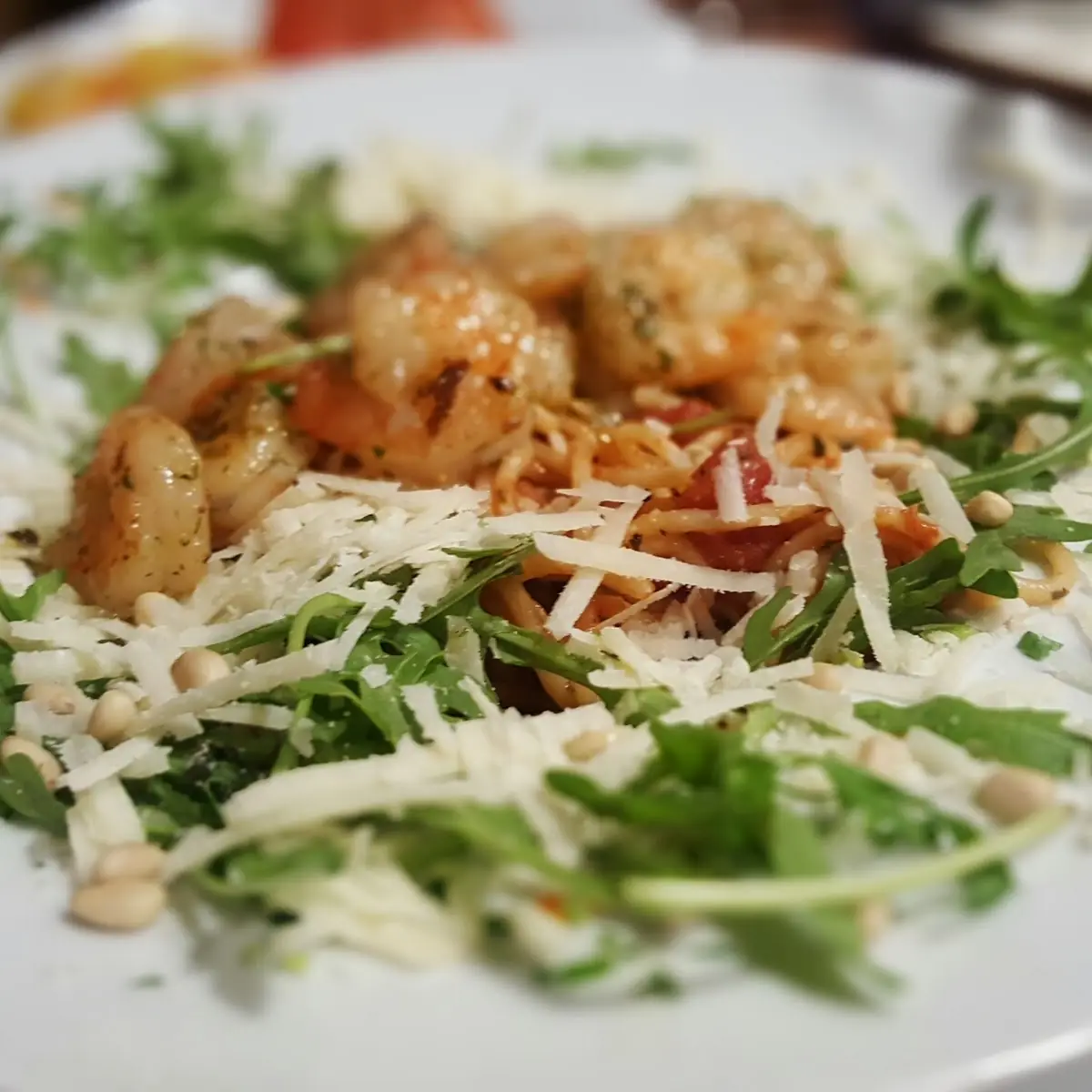 Spaghetti Mit Garnelen Und Rucola
