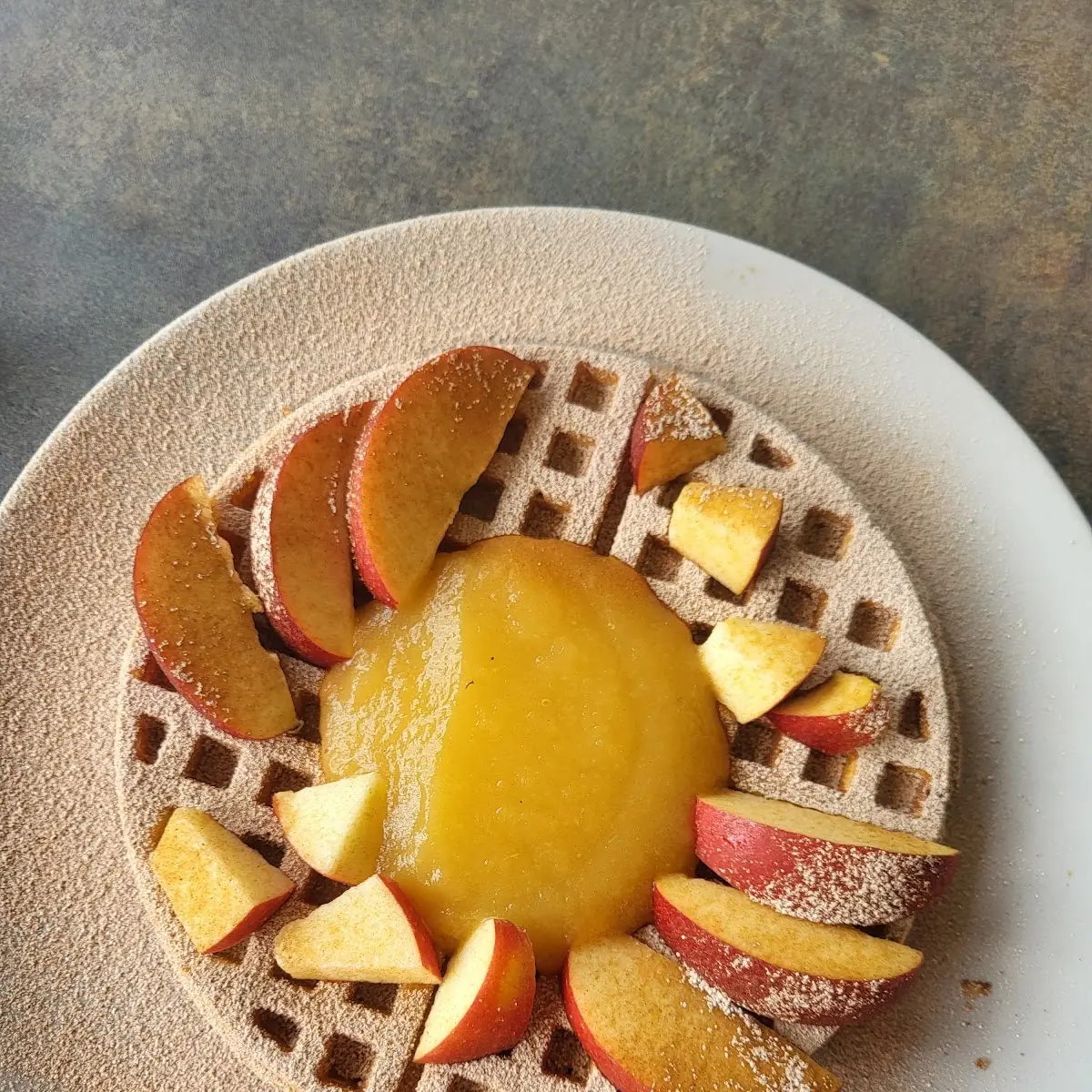 Waffel Mit Apfel