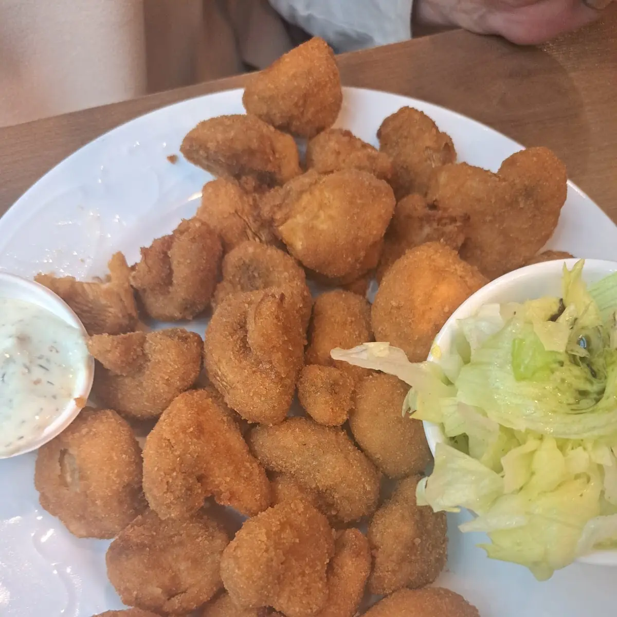 Mittagsmenü Gebackene Champignons