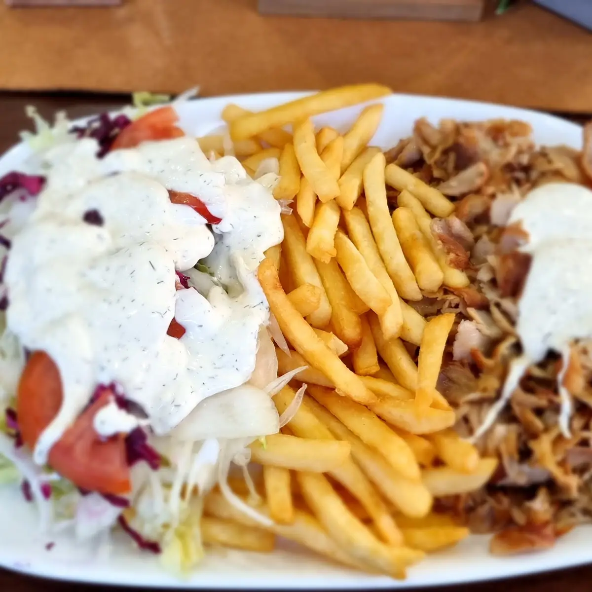 Döner Teller Mit Salat Und Reis