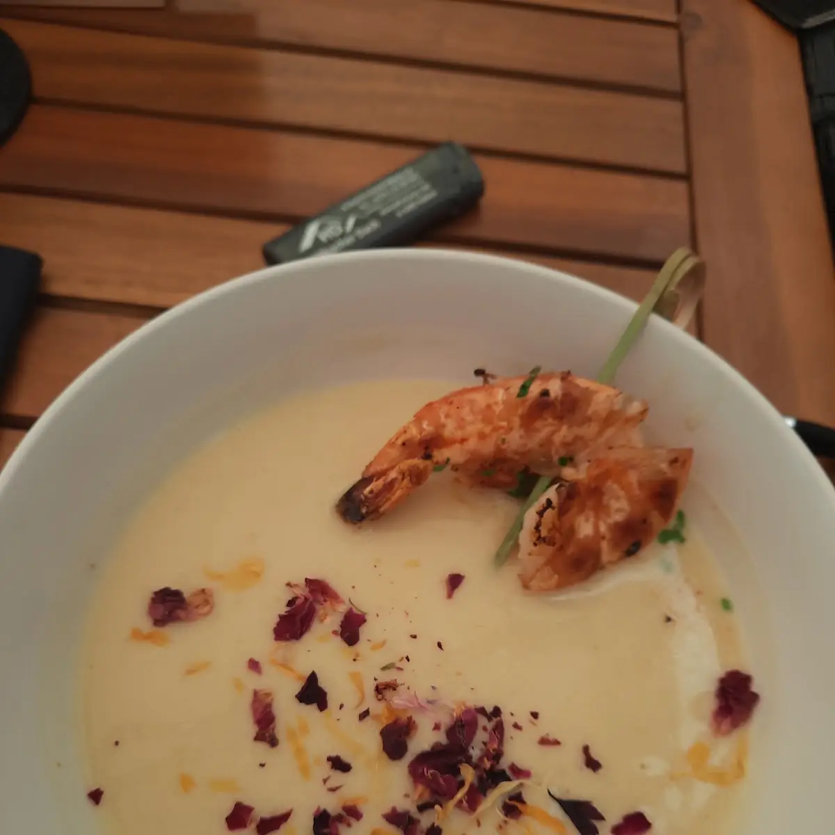 Spargelschaumsuppe Mit Garnele