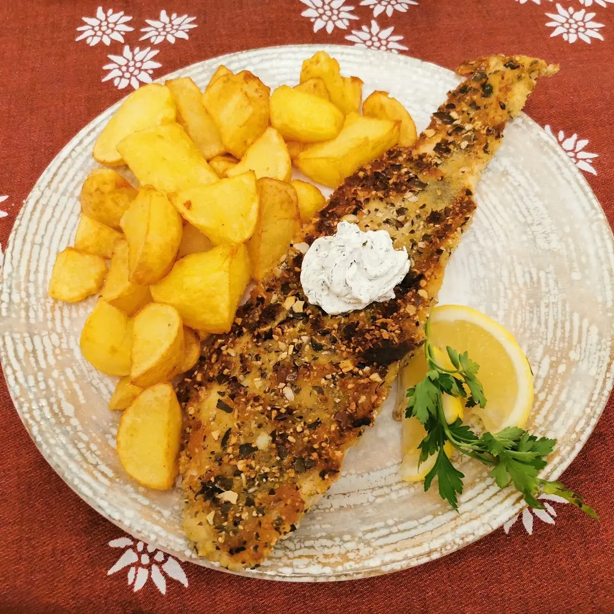 Zander In Kürbiskernpanier