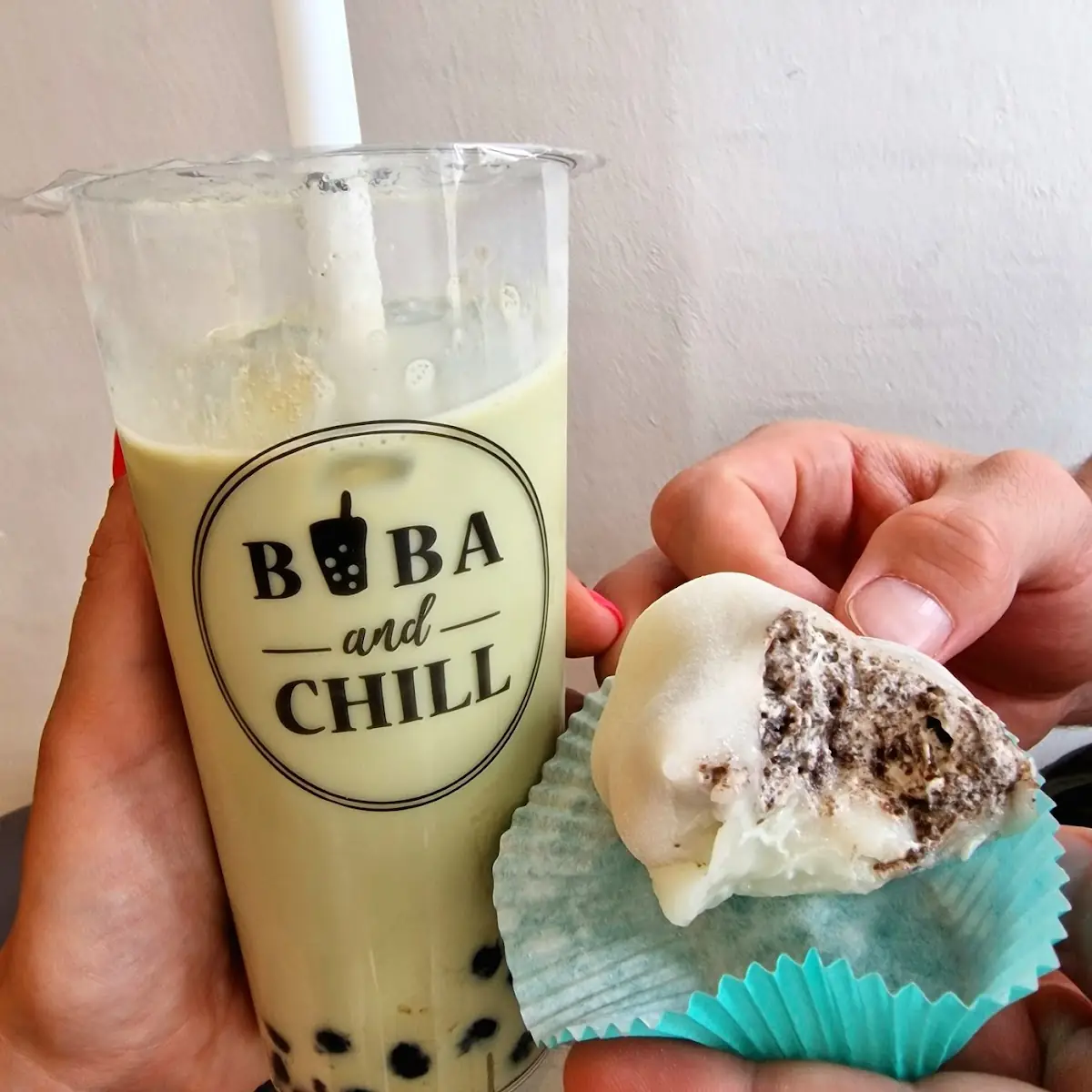 Matcha Bubble Milk & Oreo Mocchi