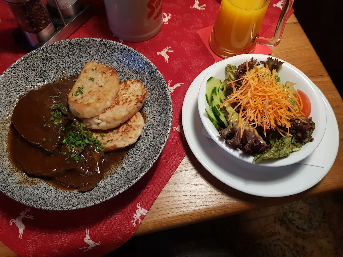 Ragout from Local Deer with Homemade Apple-Red Cabbage Dumplings And
