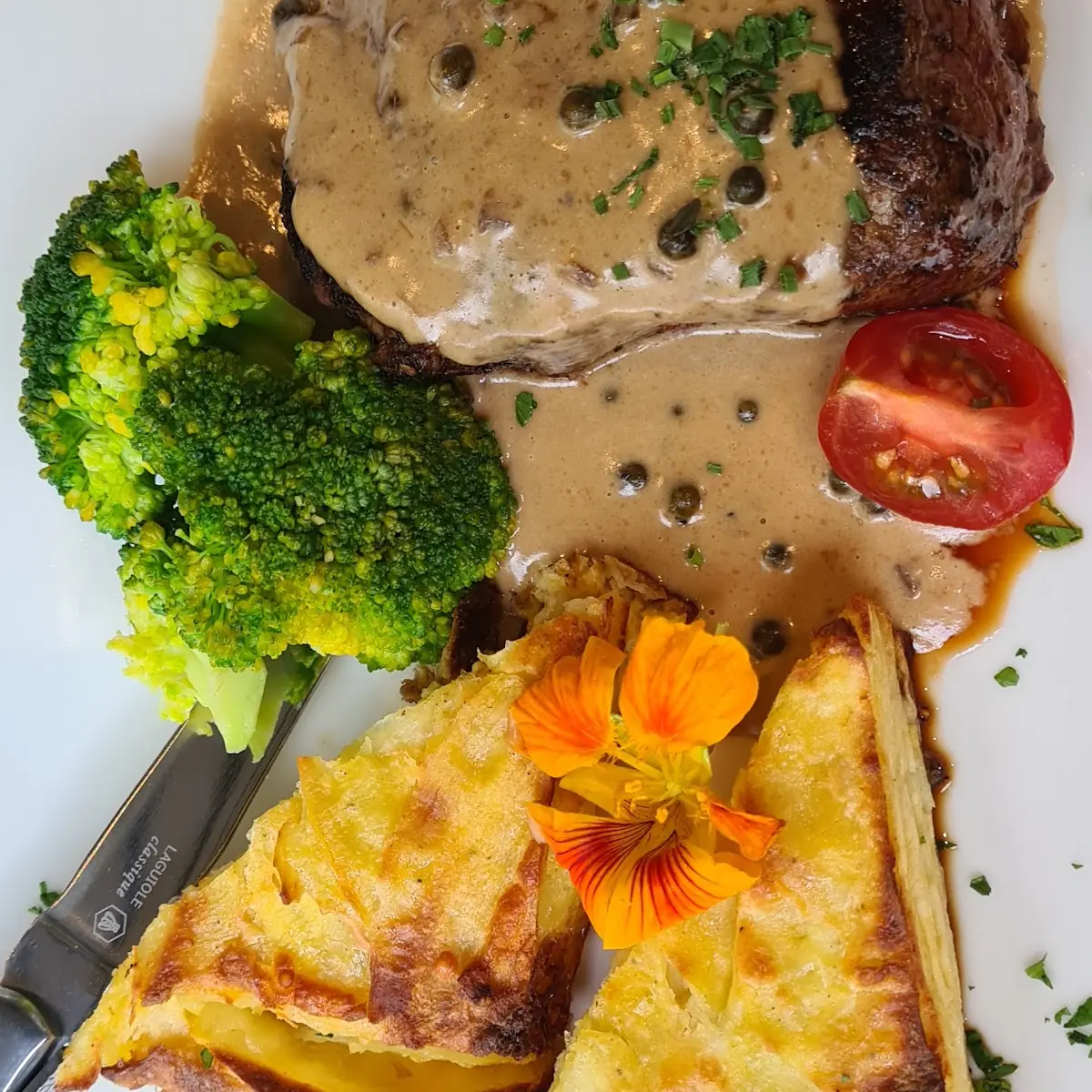 Kalbssteak Mit Pfeffersauce