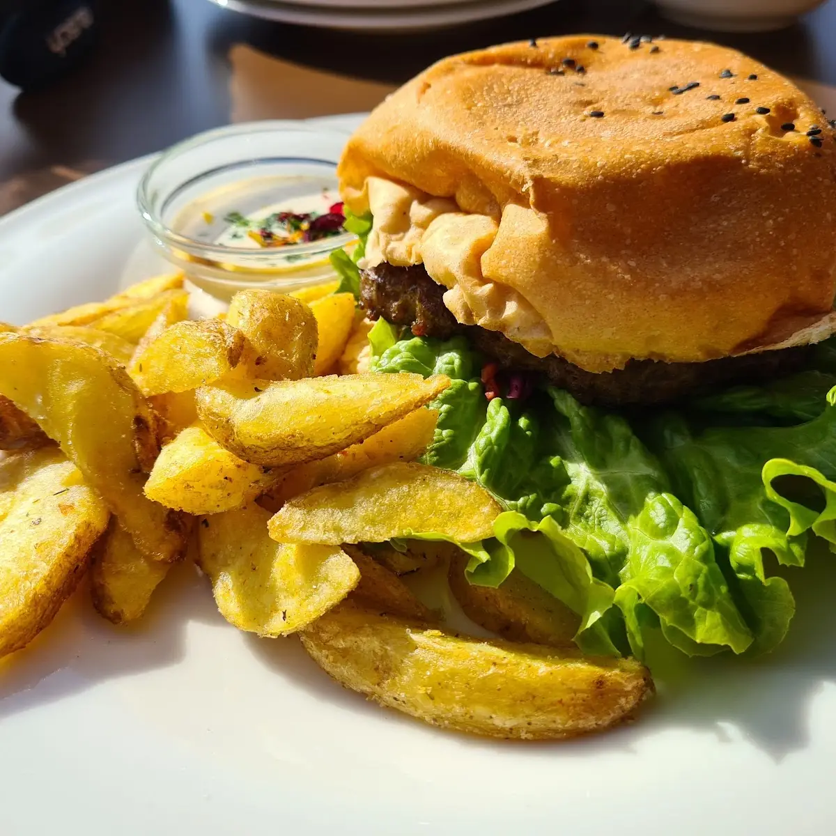 Bio Hamburger Mit Wedges