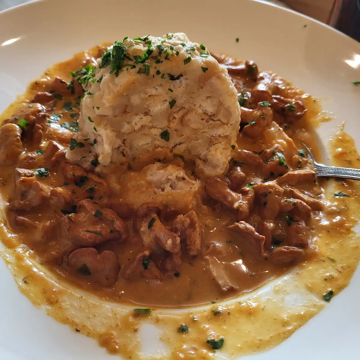 Eierschwammerlgulasch Mit Semmelknödel