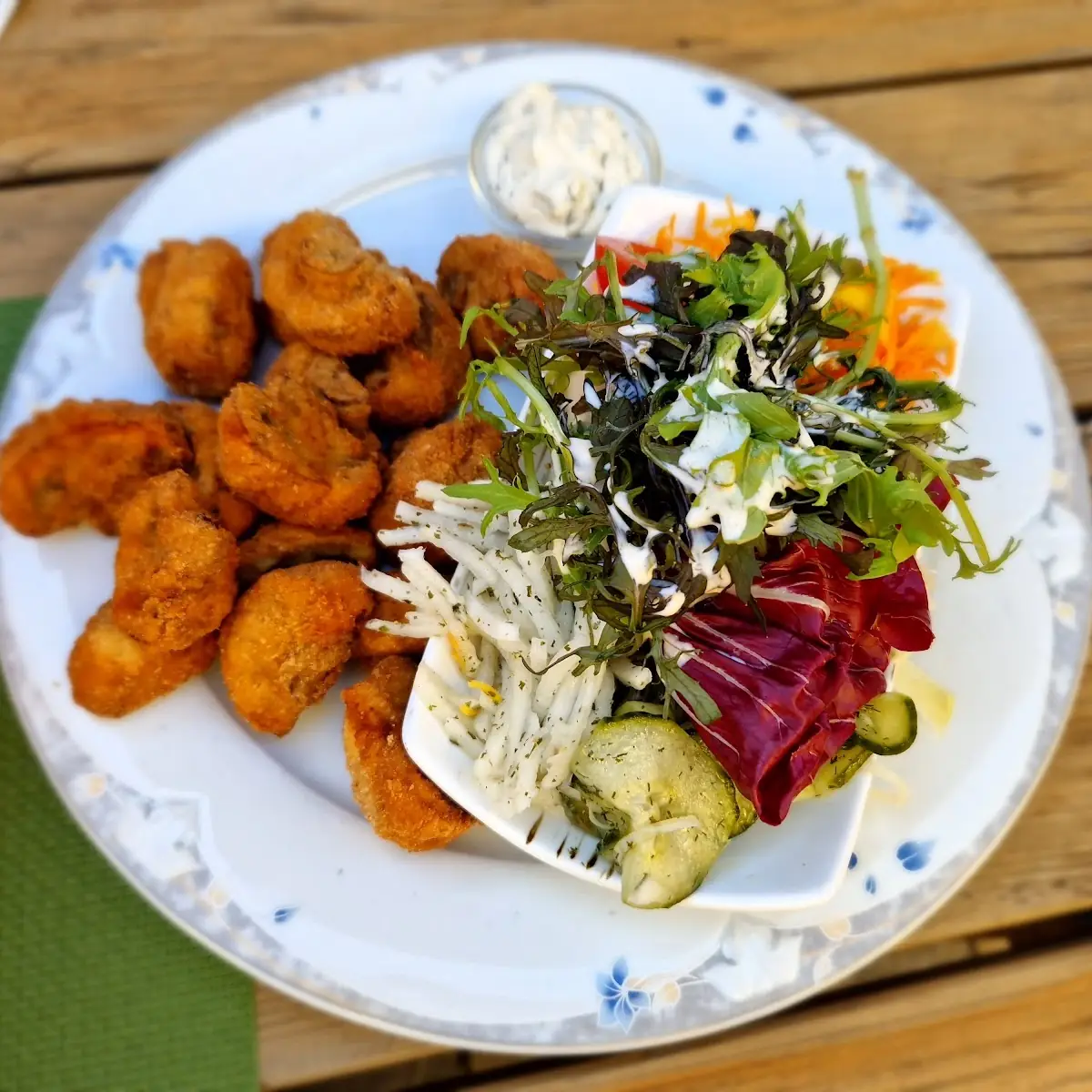 Gebackene Champignons Mit Salat