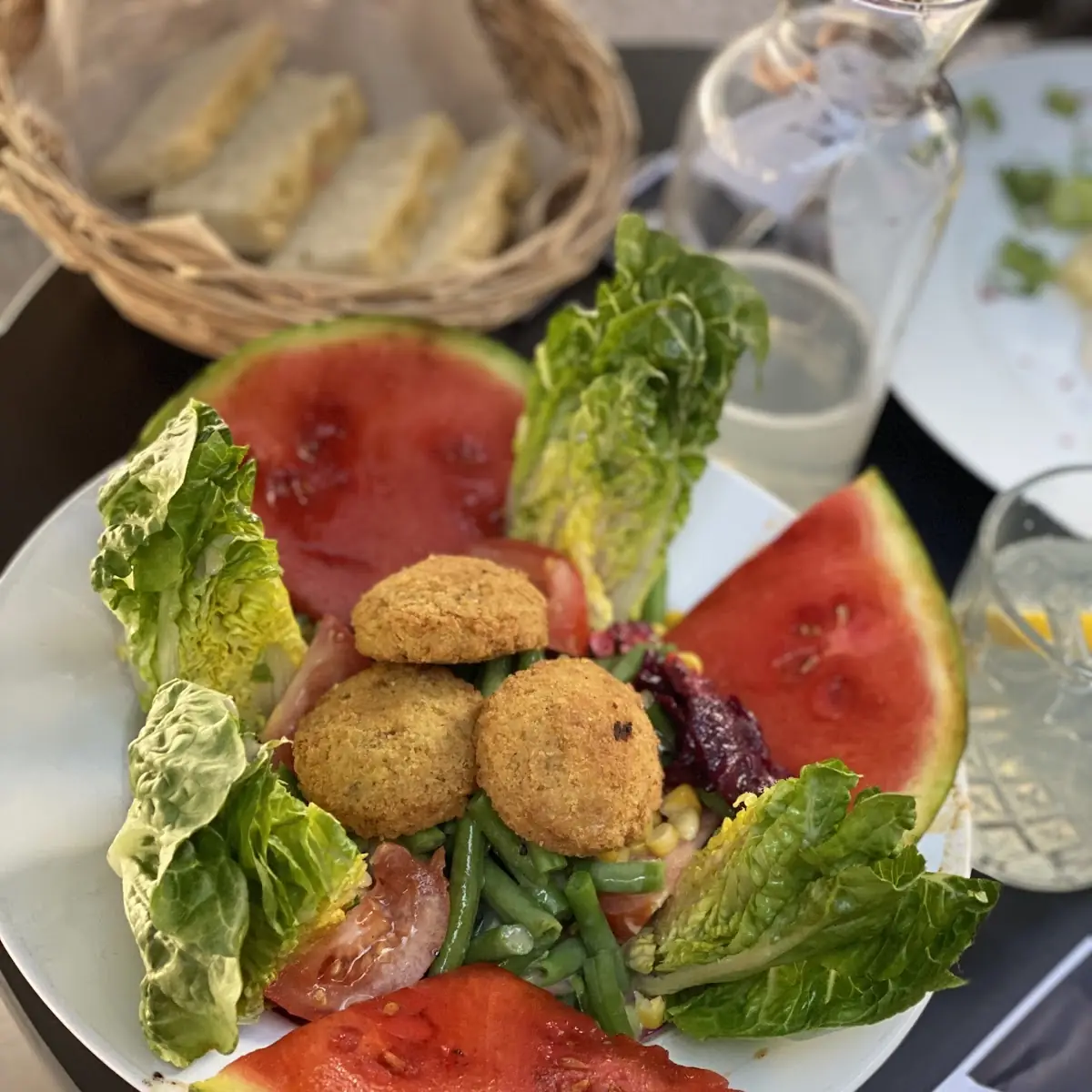 Melonen Falafel Salat
