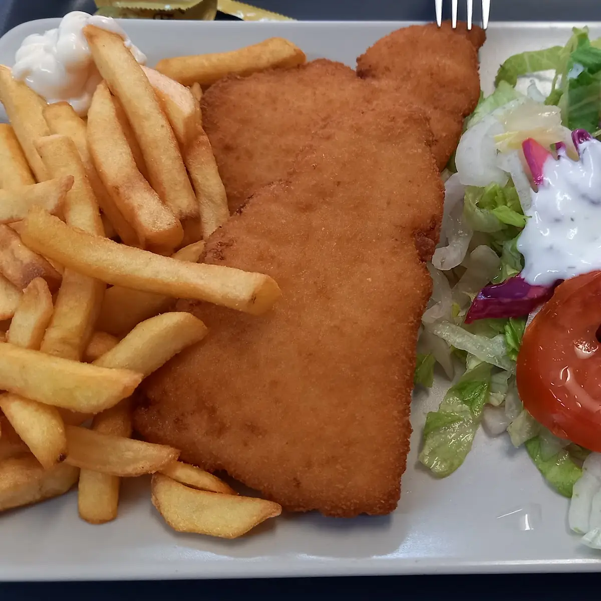 Schnitzel Mit Pommes Und Salat
