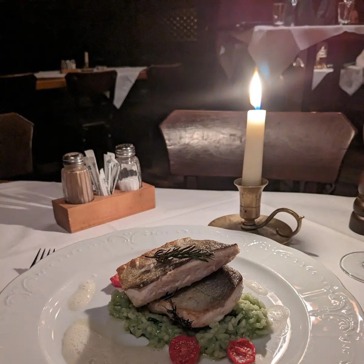 Saibling Mit Bärlauchrisotto