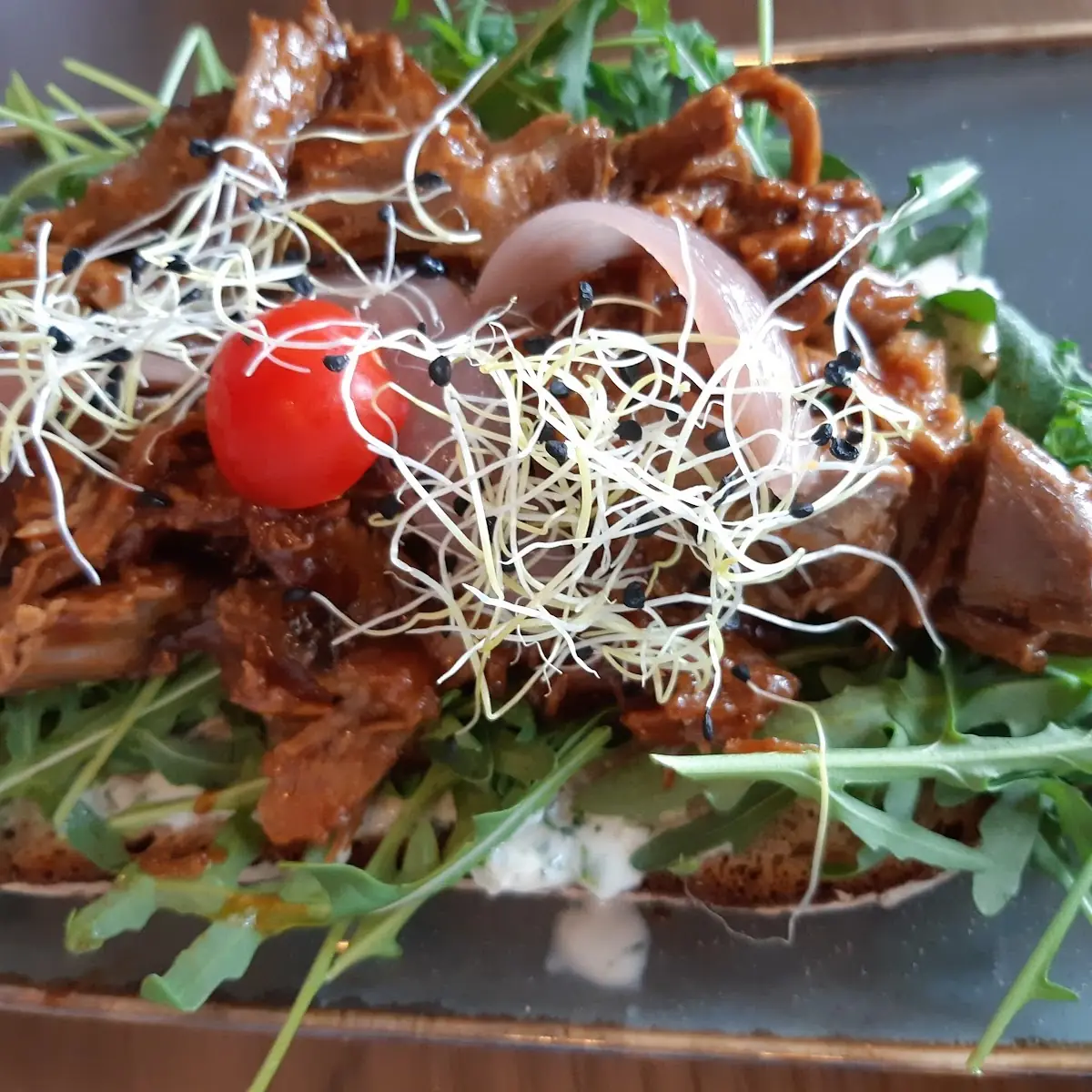 Brot Mit Rindfleisch Pulled Beef