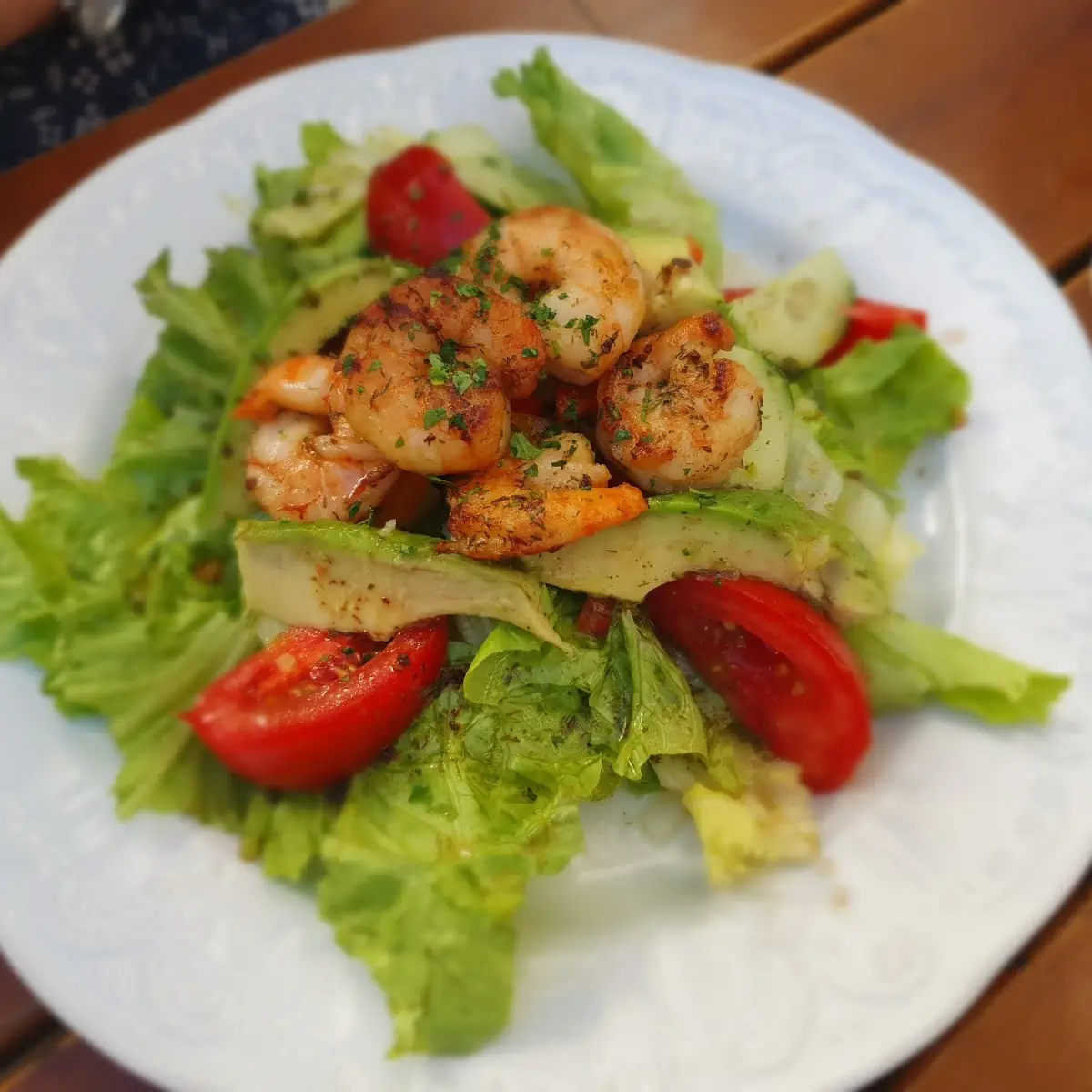 Gemischter Salat Mit Garnelen