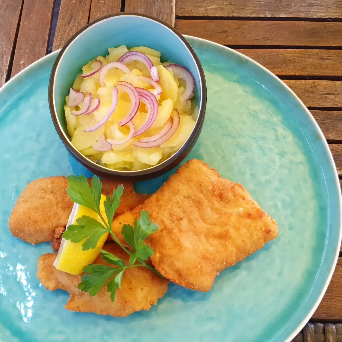 Kabeljaufilet Mit Kartoffeln Salat