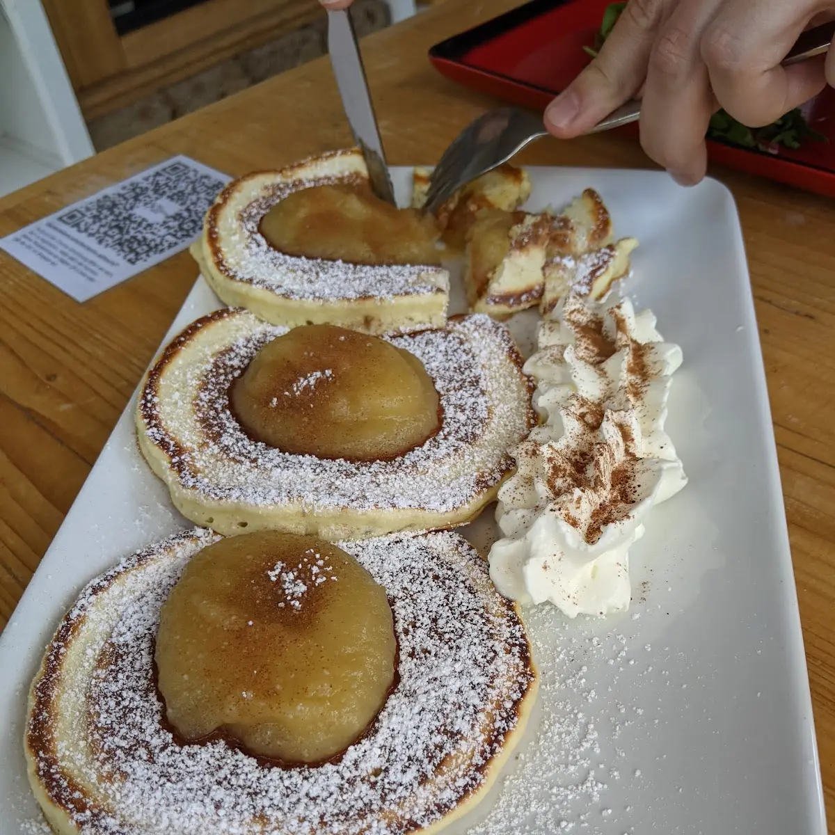 Pancakes Mit Apfelmus Zimt Und Zucker