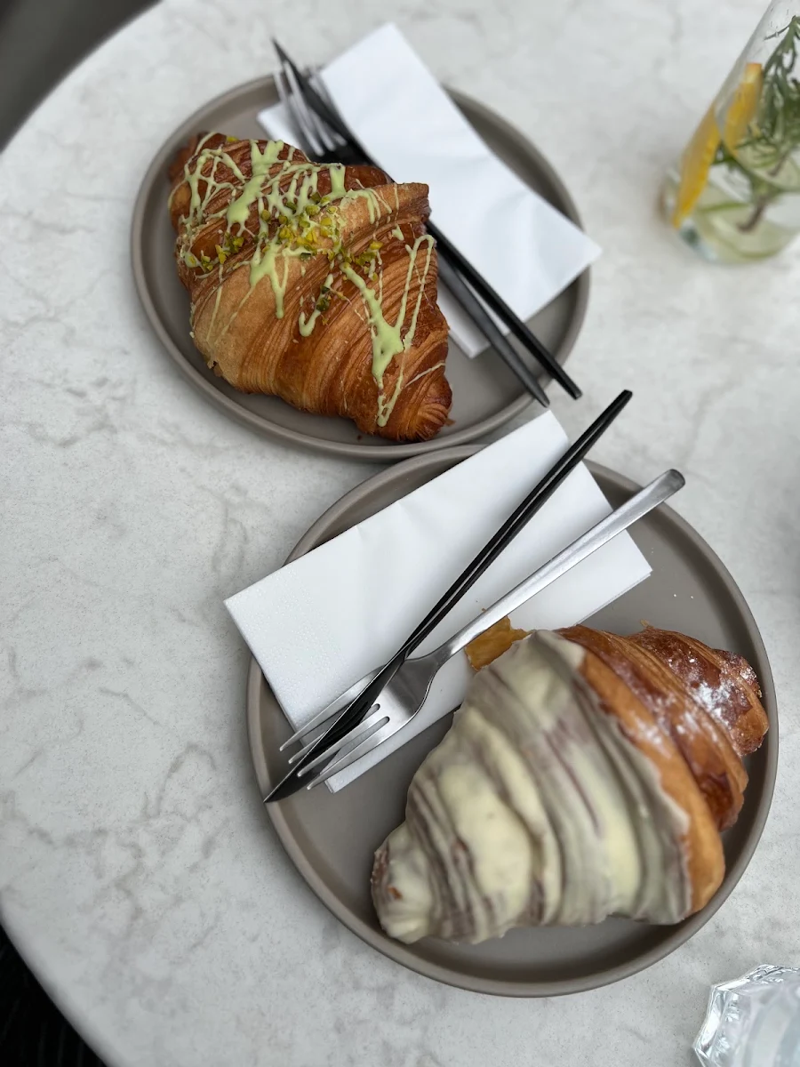 Pistachio Croissant with Flat White