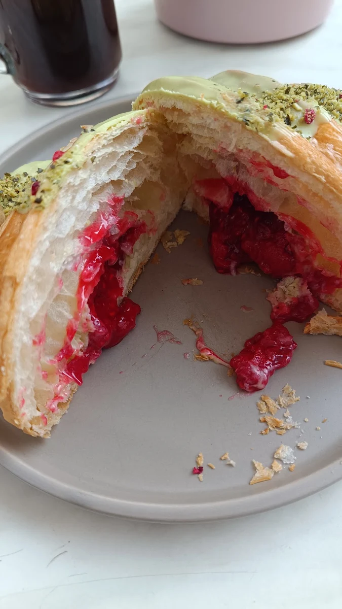 Pistachio-Raspberry Croissant
