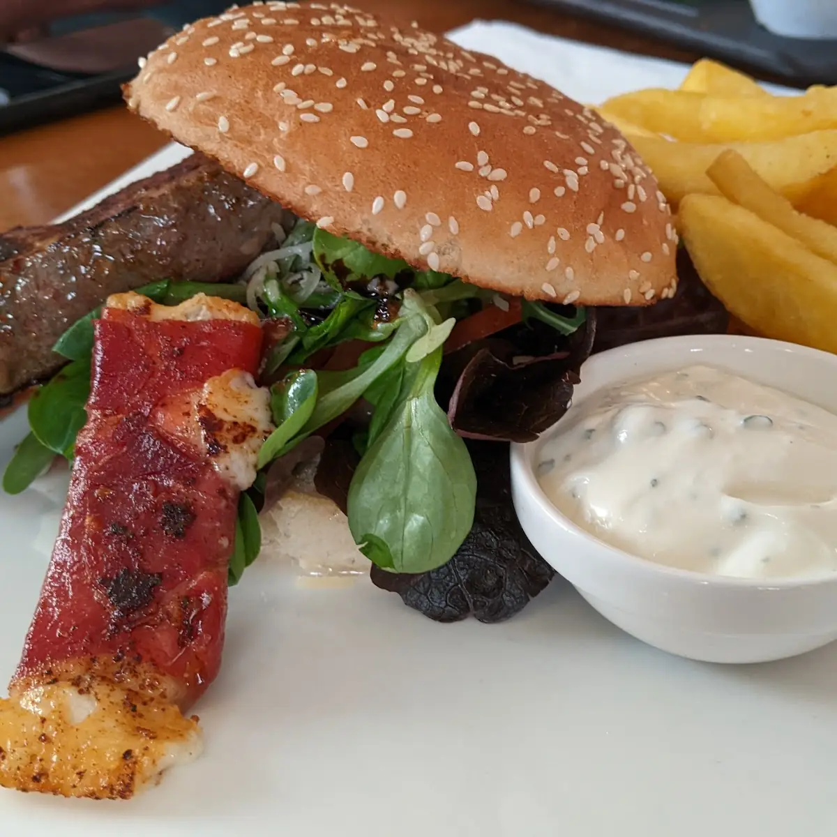 Steakburger Mit Ziegenkäse