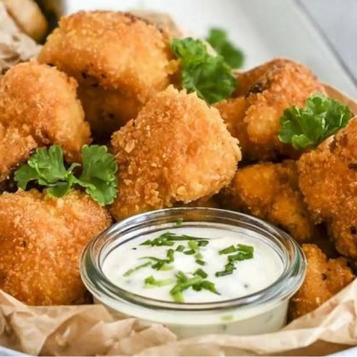 Gebackene Champignons