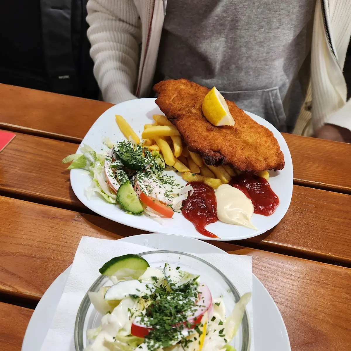 Schnitzel with Salad and Fries
