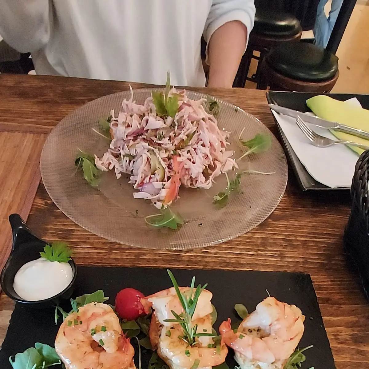 Garnelen Auf Weißbrot