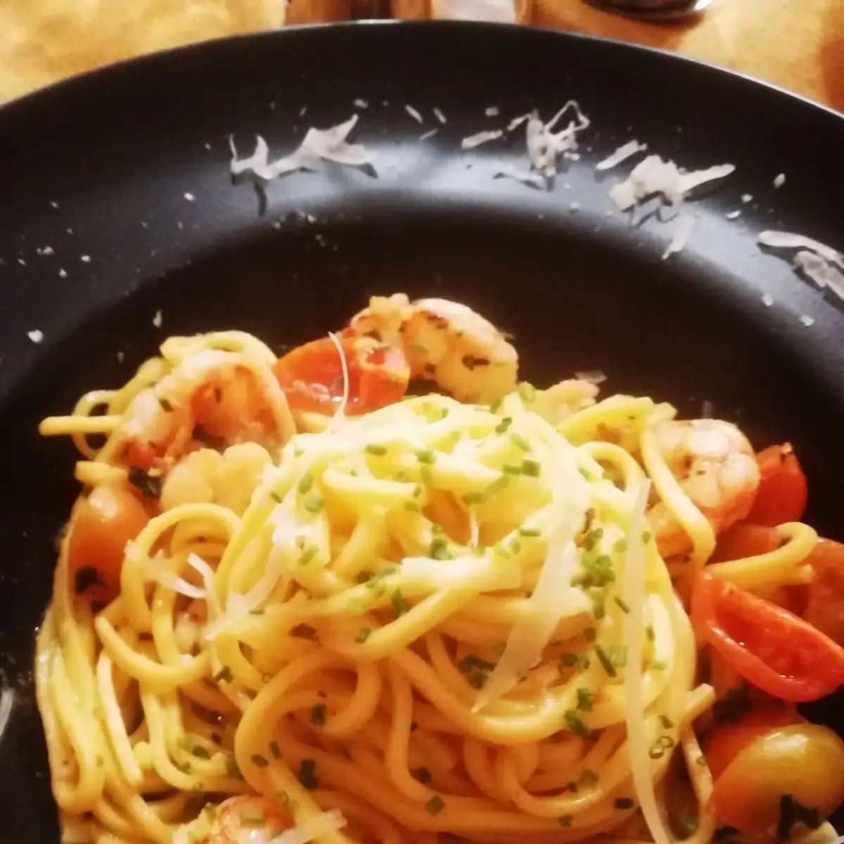 Hausgemachte Pasta Mit Garnelen