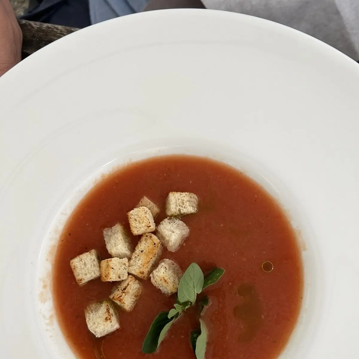 Frühlingskräutersuppe Croutons