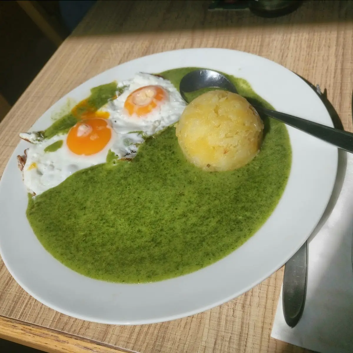 Spinat Mit Spiegelei Und Erdäpfel