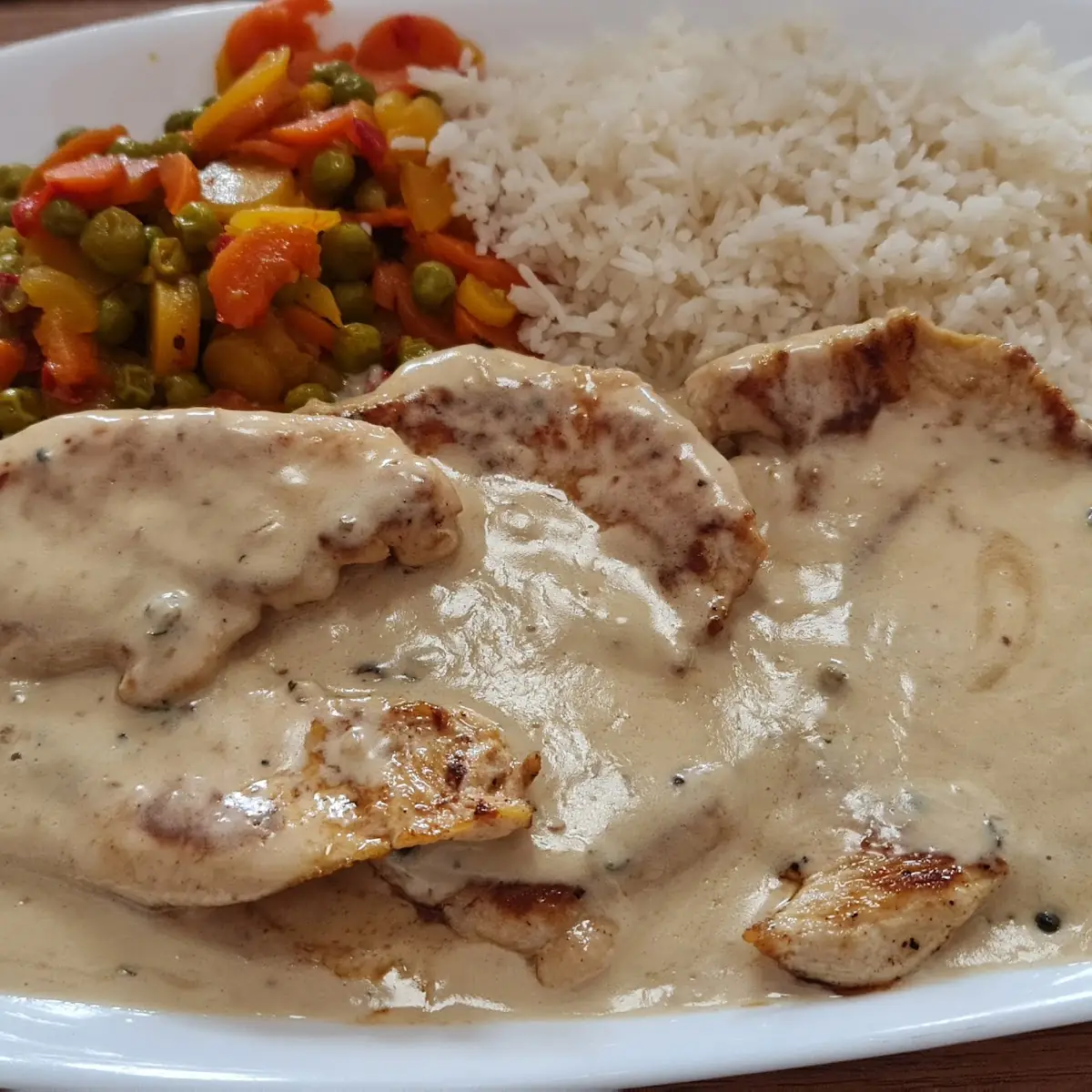 Champignonschnitzel Vom Huhn Mit Reis