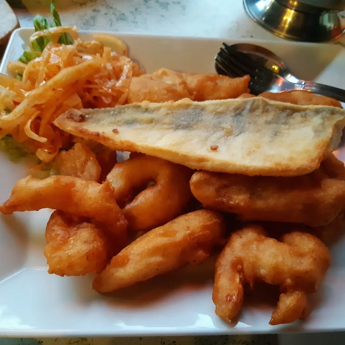 S4 Meeresfrüchte Gebacken Krebsfleisch Garnelen Tintenfisch Auf Wunsch Durch Fisch Ersetzt