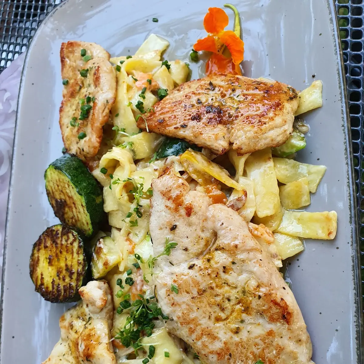 Nudelteller Mit Putenfilet