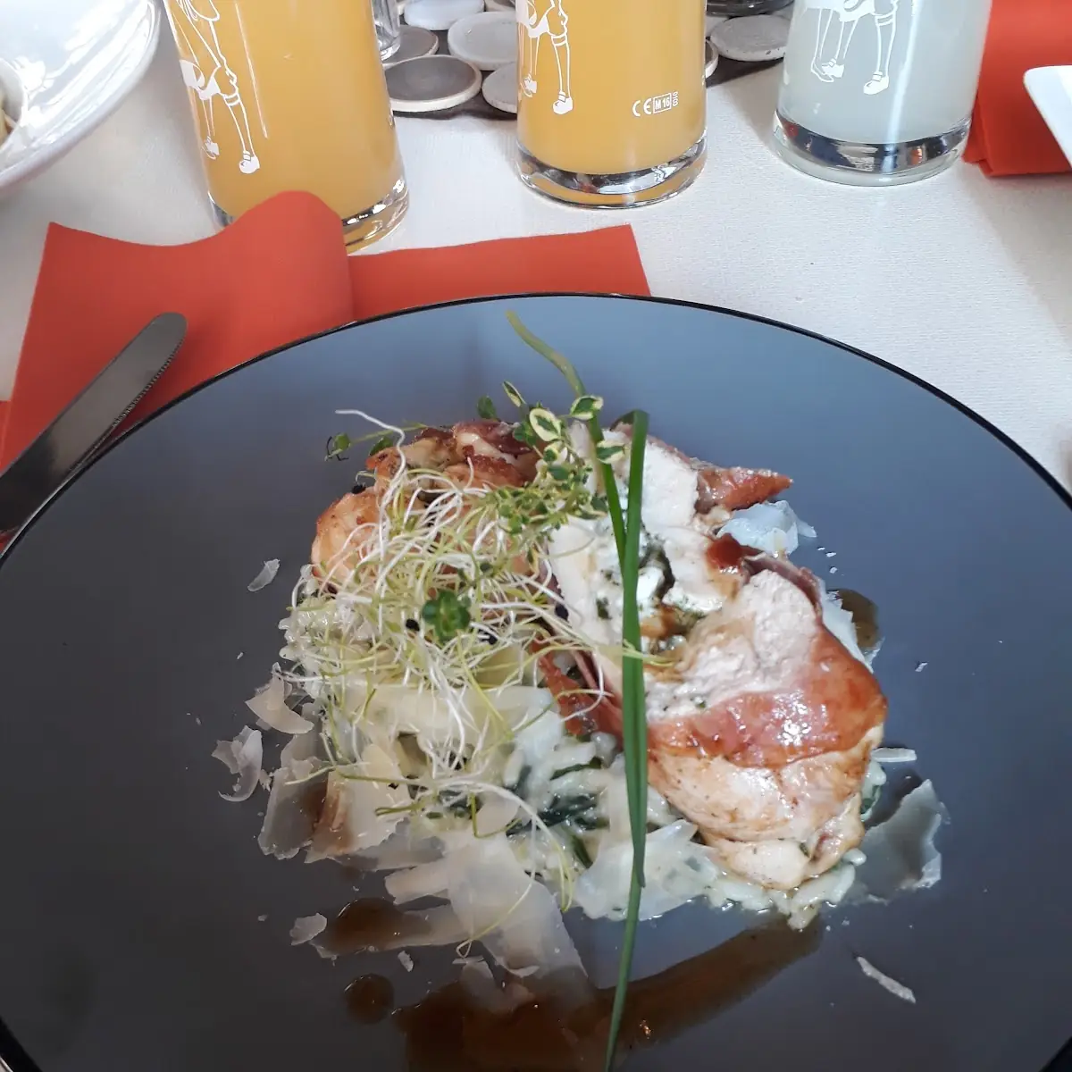 Gefüllte Hühnerbrust Mit Risotto