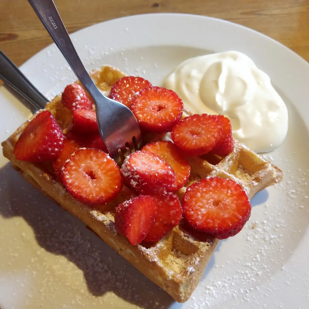Waffel Mit Erdbeeren
