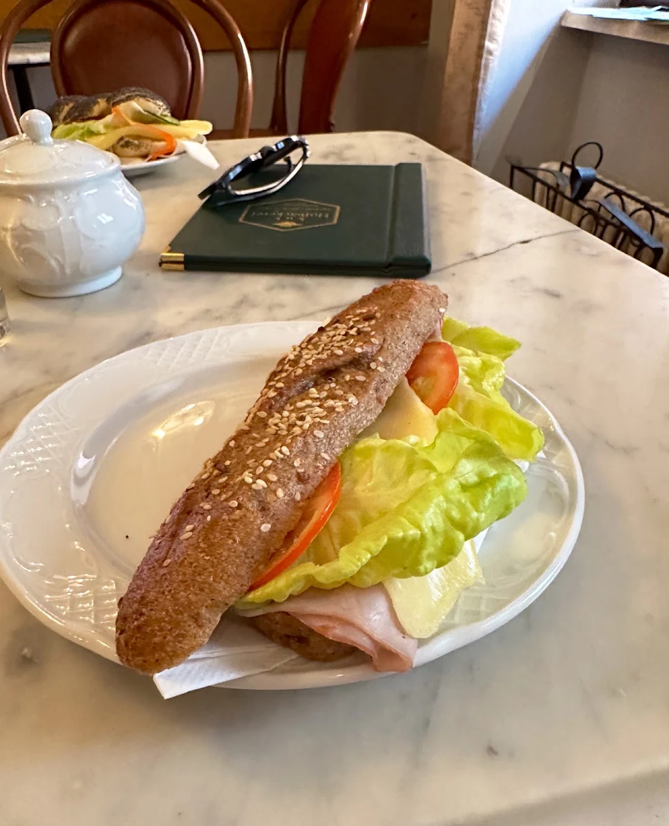 Ham and Cheese Sandwich and Salad