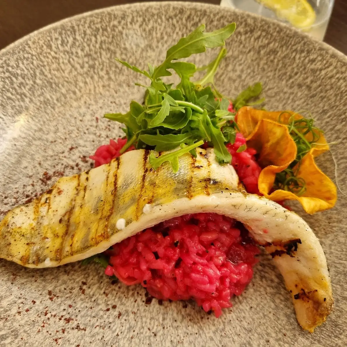 Branzino Riso Rosso Croc Di Verdure
