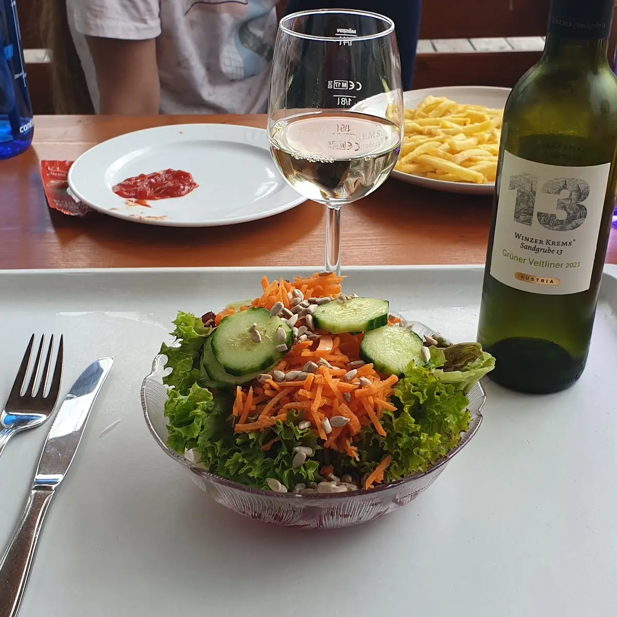 Salad Bowl and White Wine