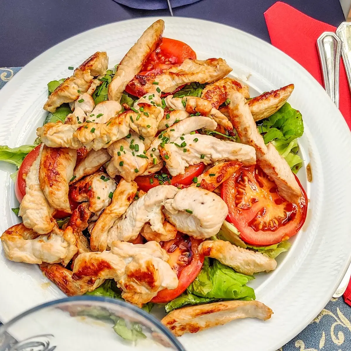Salatteller Mit Putenstreifen