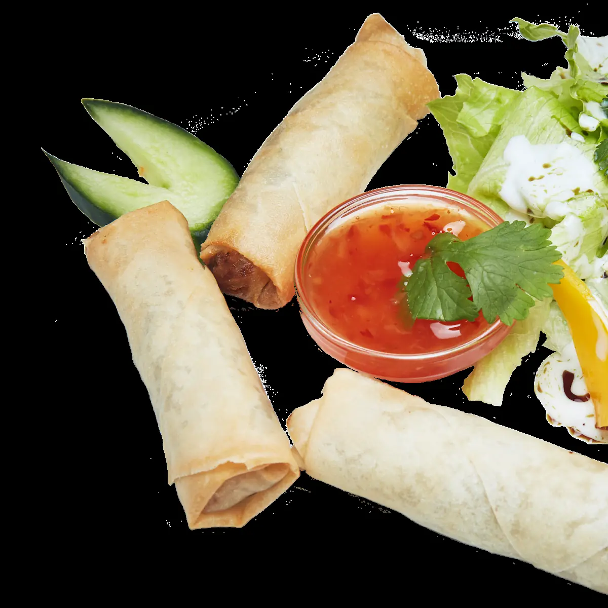 Frühlingsrollen 3 Stück Mit Dip